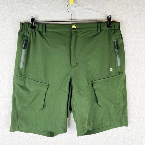 Little Donkey Andy Mens XL Stretch Quick Dry Cargo Shorts Hiking Camping Green - Picture 2 of 8